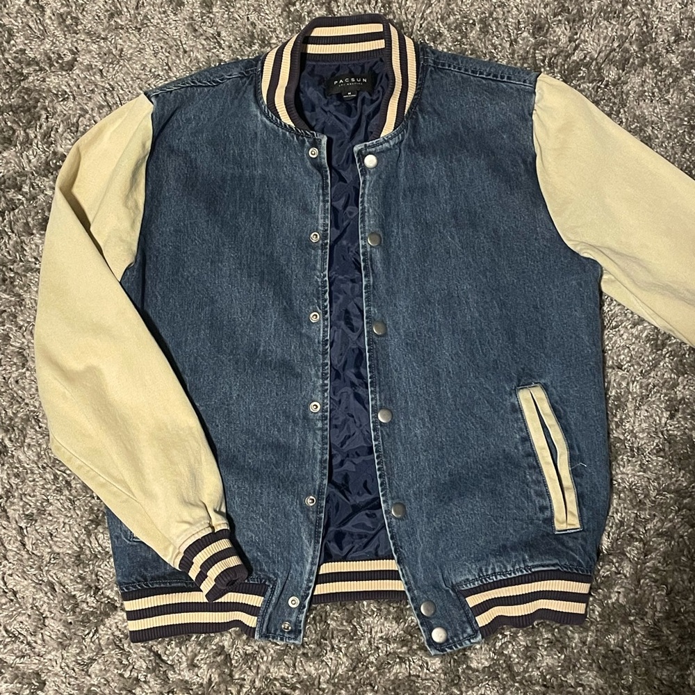 Vintage 90s Style Denim Bomber Jacket